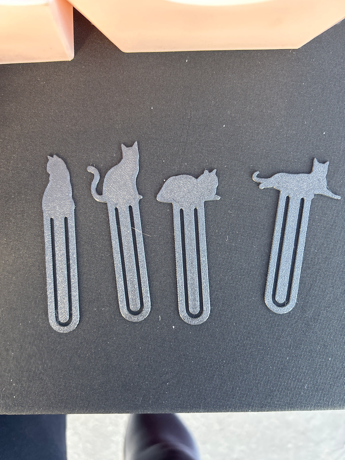 Hanging Cat paper clip bookmark
