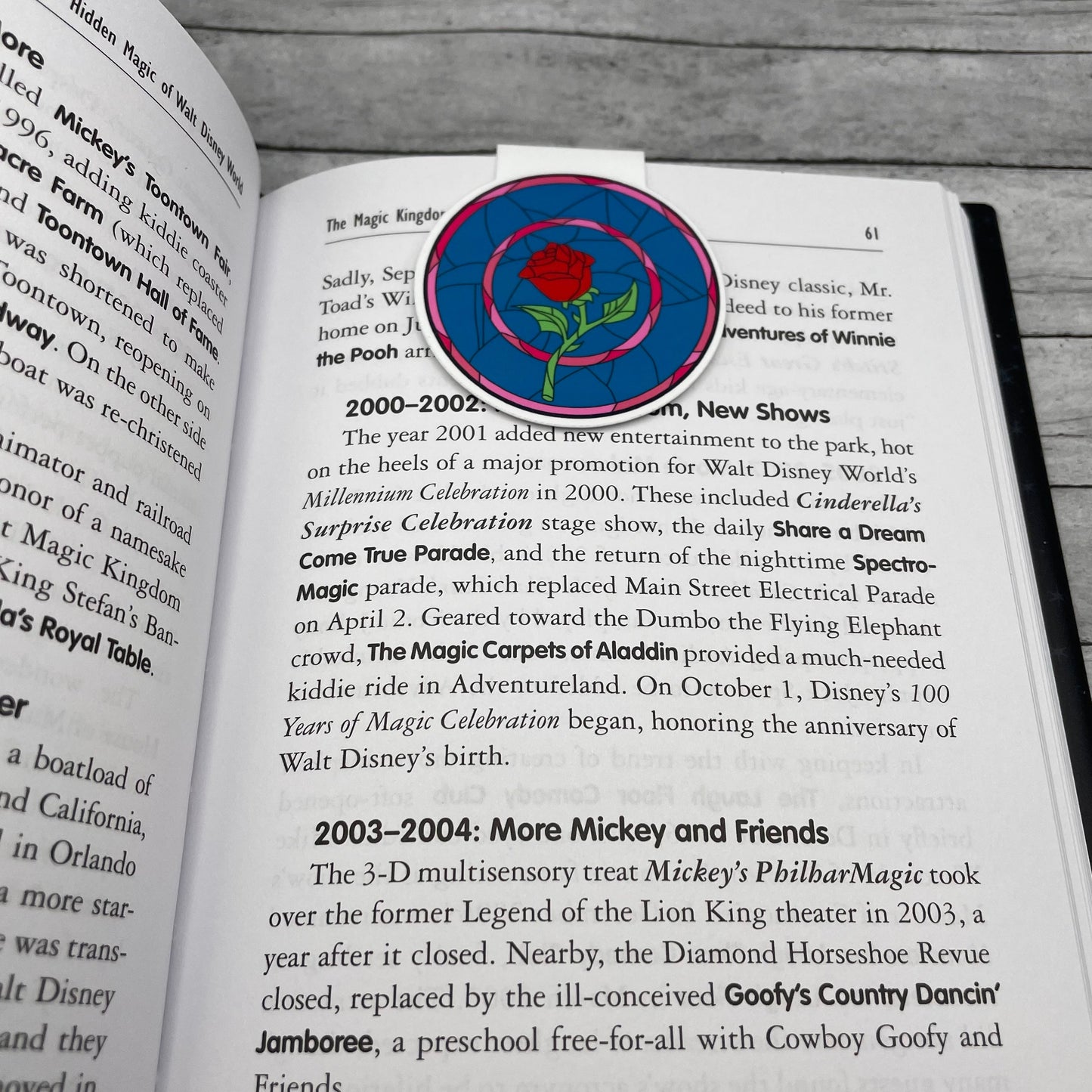 Stained Glass Rose Magnetic Bookmark